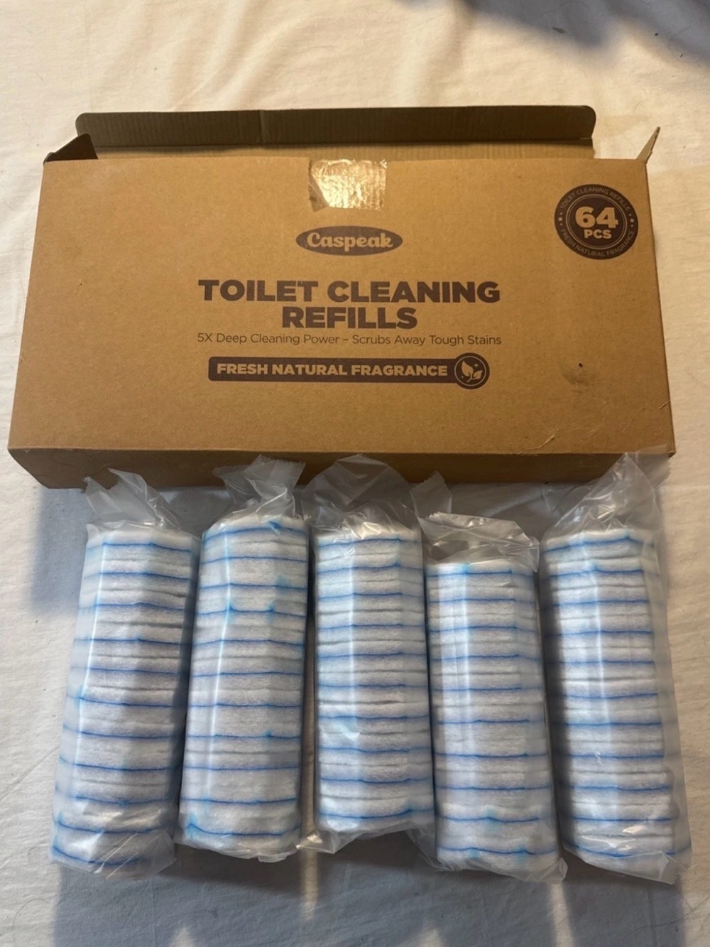 64 Count Wand Refills For Clorox Wand, 5X Cleaning Power Toilets Bowl Cleaner...